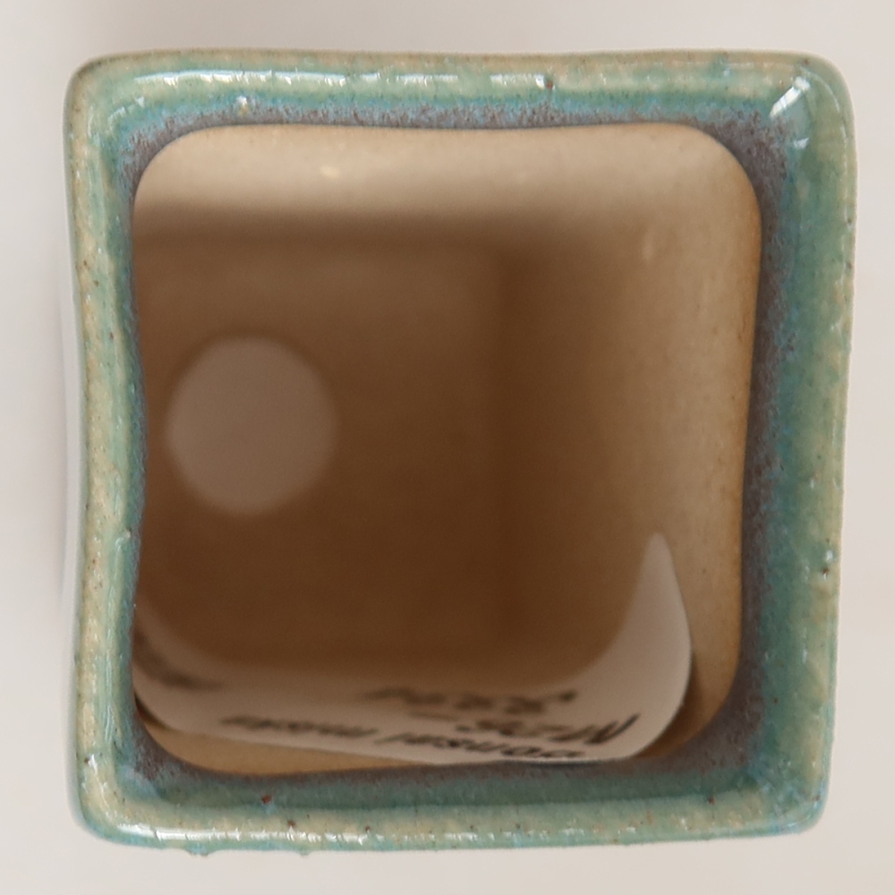 Ceramic bonsai pot, 3 x 3 x 5.5 cm, gray