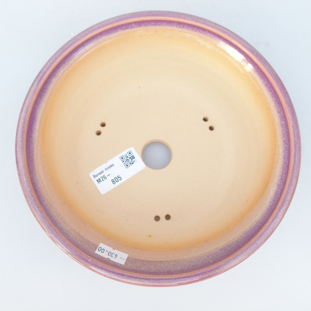 Ceramic bonsai bowl 19,5 x 19,5 x 5,5 cm, colour purple