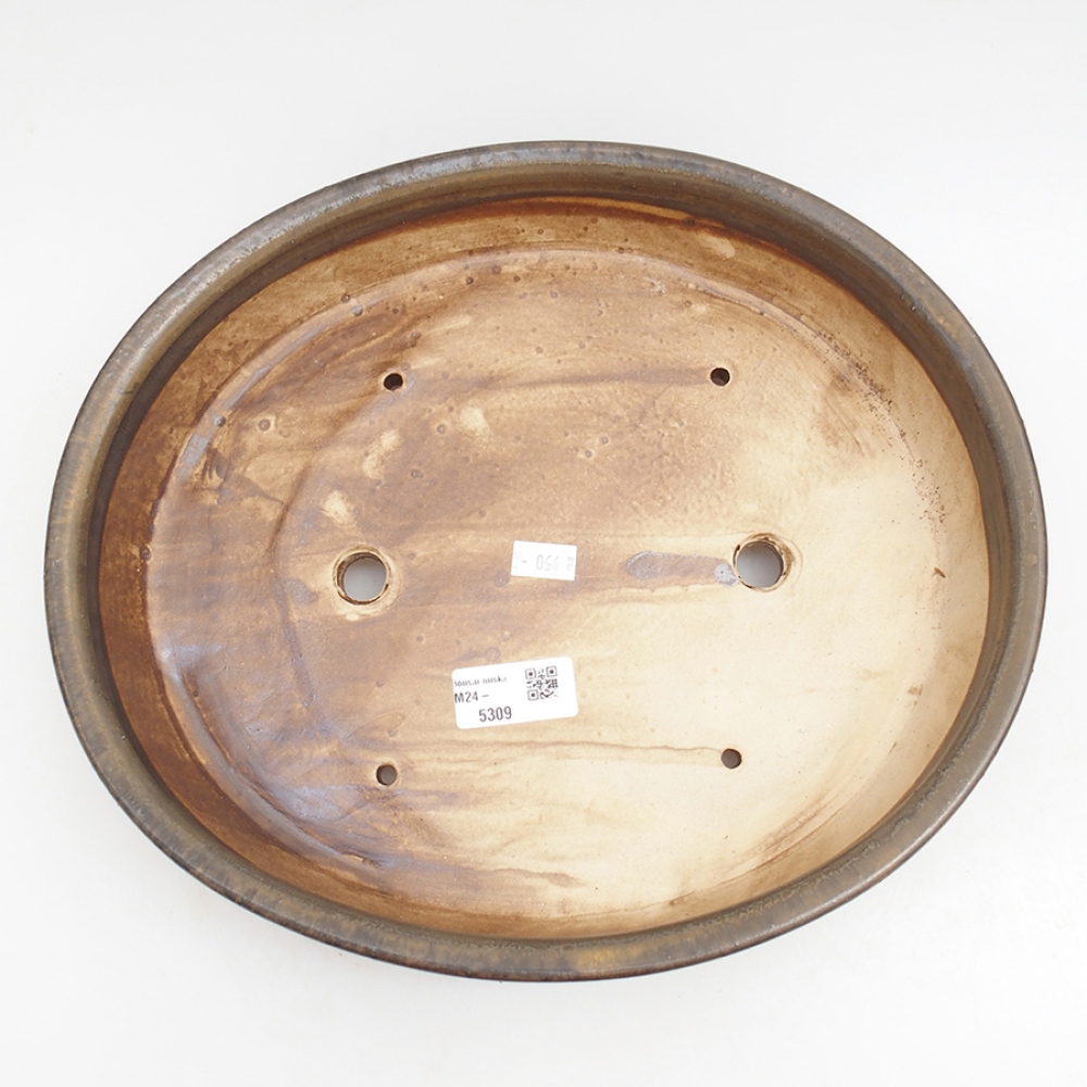 Ceramic bonsai bowl 32 x 28 x 6,5 cm, color brown
