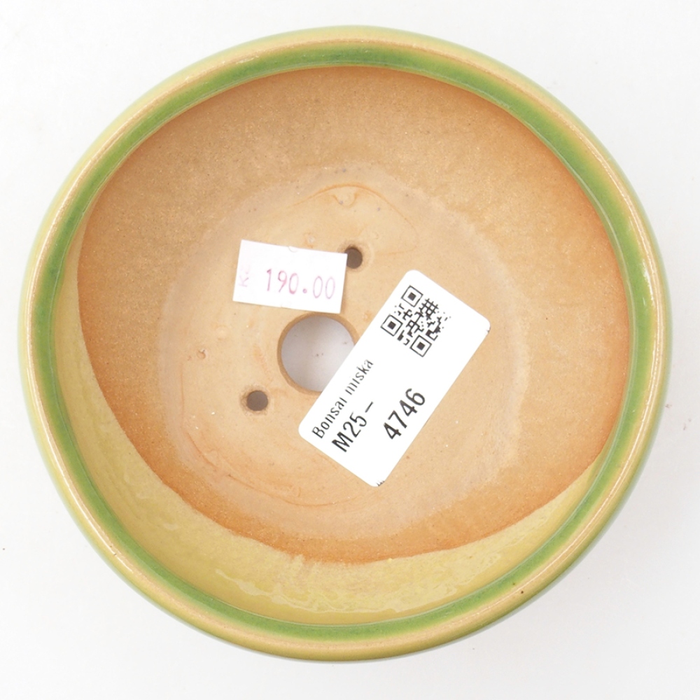 Ceramic bonsai bowl 11 x 11 x 5 cm, color green