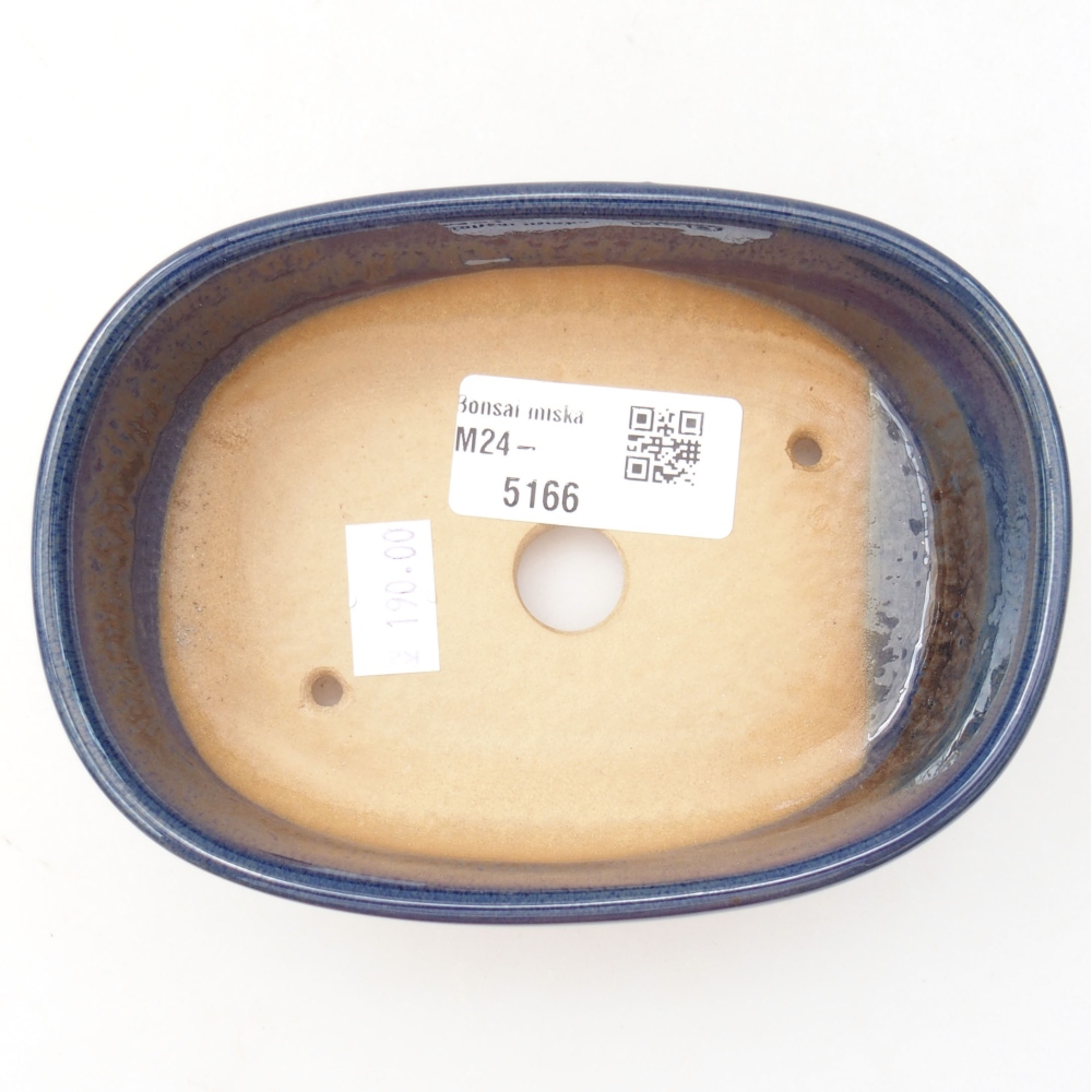 Ceramic bonsai bowl  13 x 9 x 4 cm, color blue