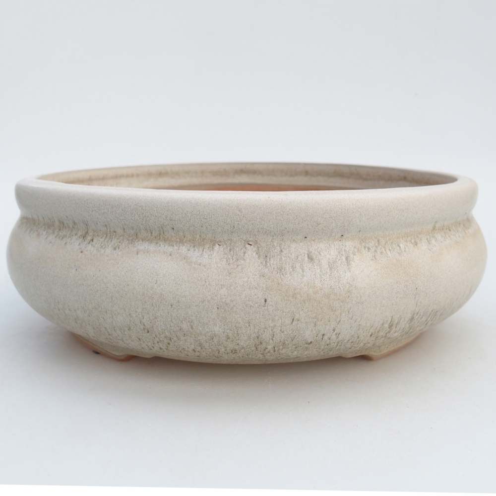 Ceramic bonsai bowl 23 x 23 x 8 cm, colour beige