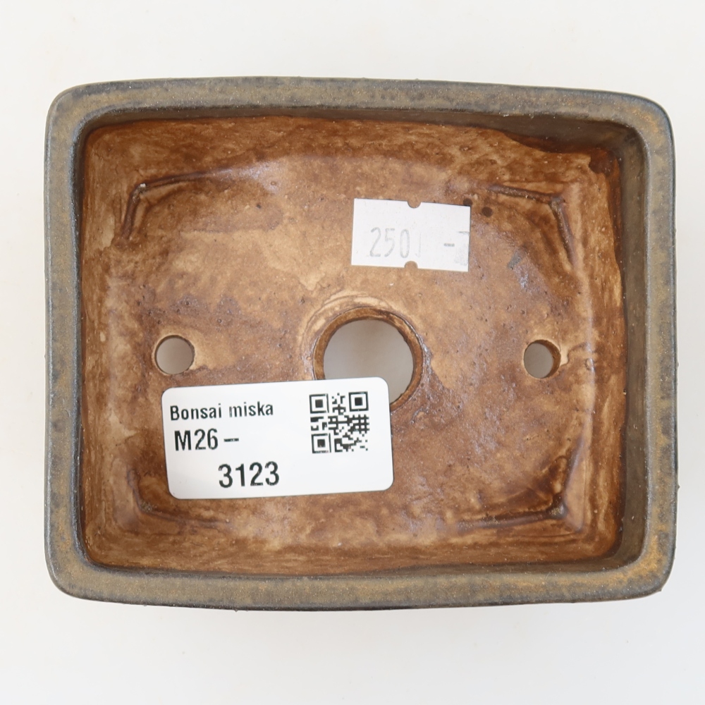 Ceramic bonsai bowl 10 x 8 x 4 cm, brown