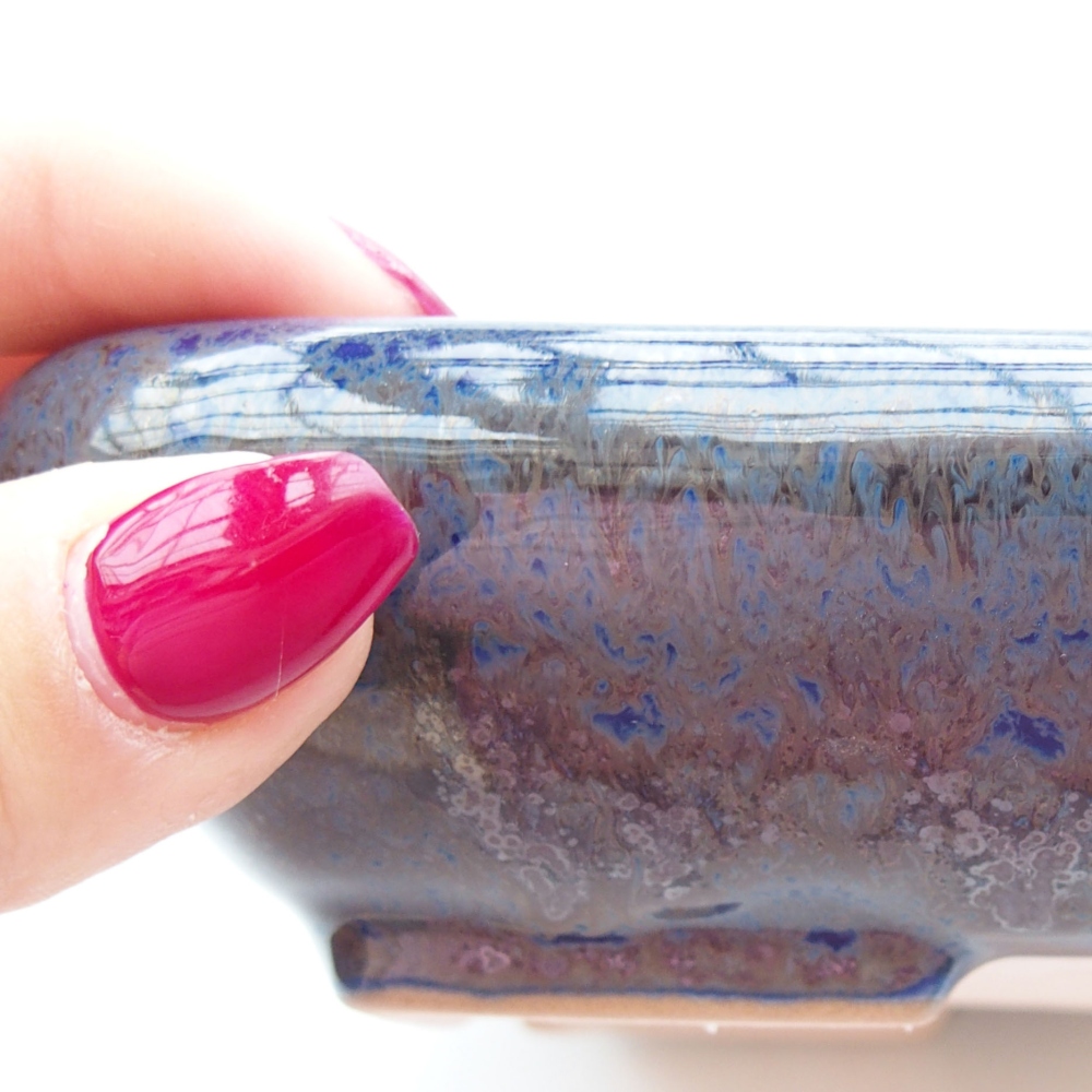 Ceramic bonsai bowl 17 x 14 x 3,5 cm, color blue
