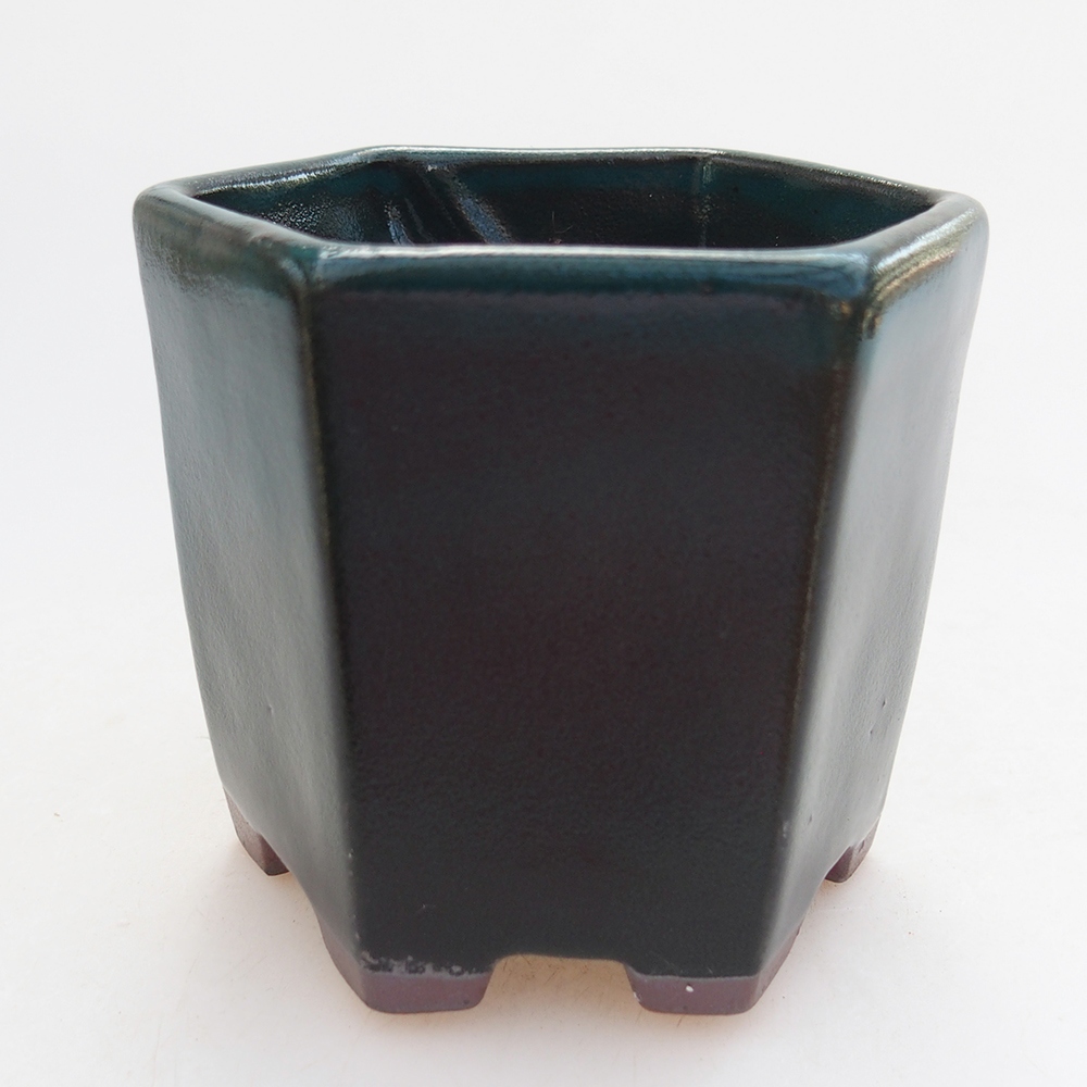 Ceramic bonsai bowl 9 x 9 x 8 cm, green