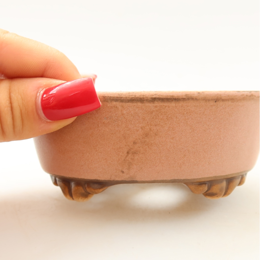 Ceramic bonsai pot, 9.5 x 8 x 4 cm, pink