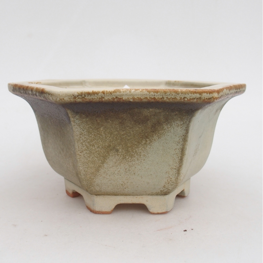 Ceramic bonsai bowl 18,5 x 16,5 x 9 cm, green