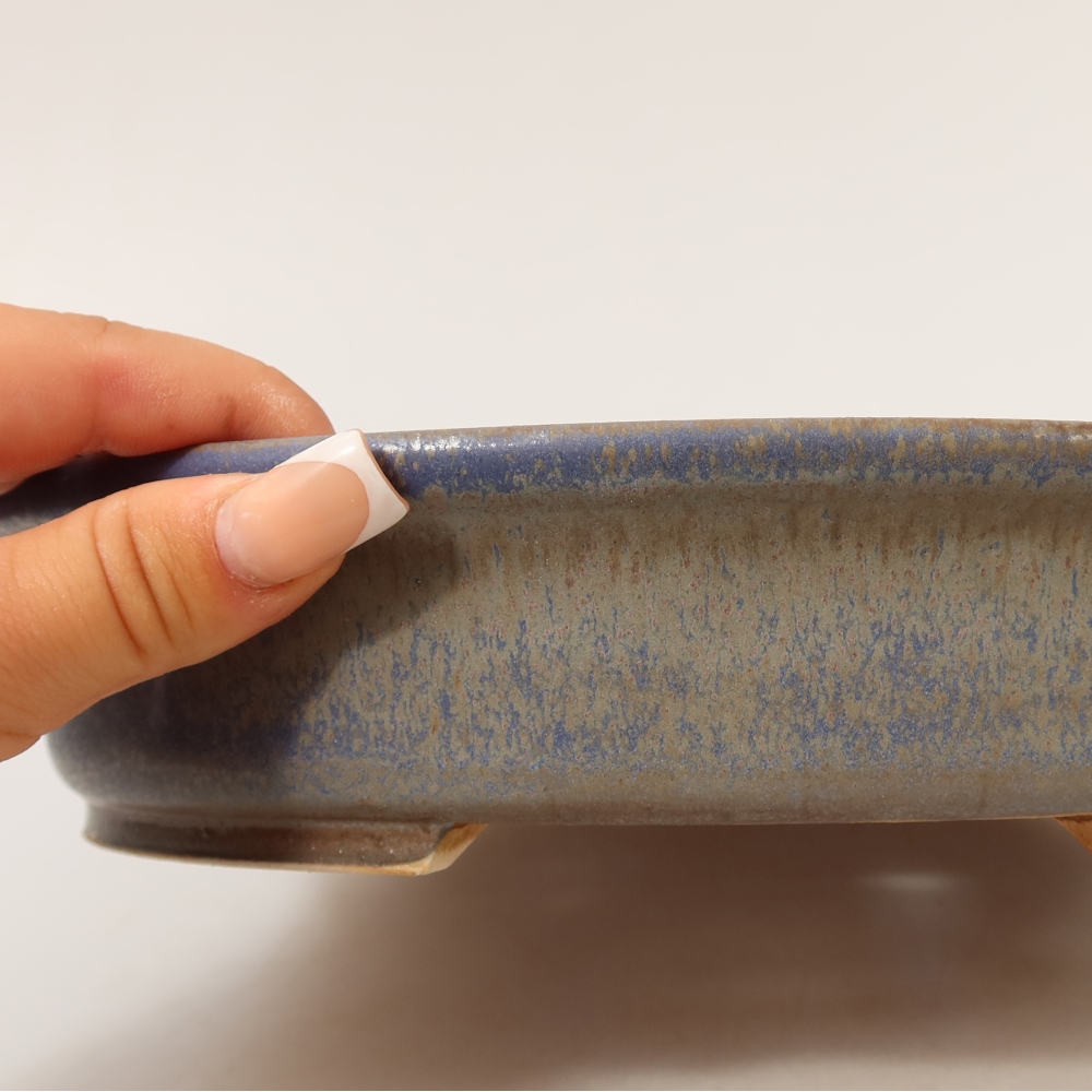 Ceramic bonsai bowl 24 x 21 x 5 cm, colour blue
