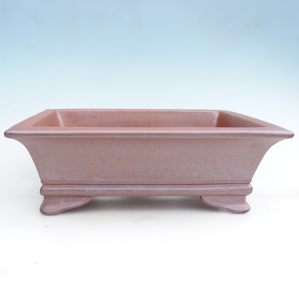 Ceramic bonsai bowl 41 x 29,5 x 13,5 cm, metal colour