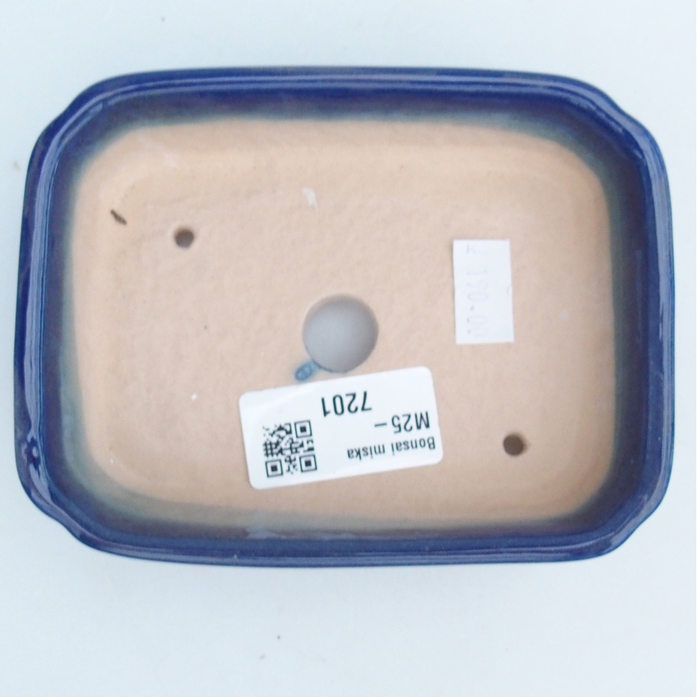 Ceramic bonsai bowl 12 x 9 x 3 cm, colour blue