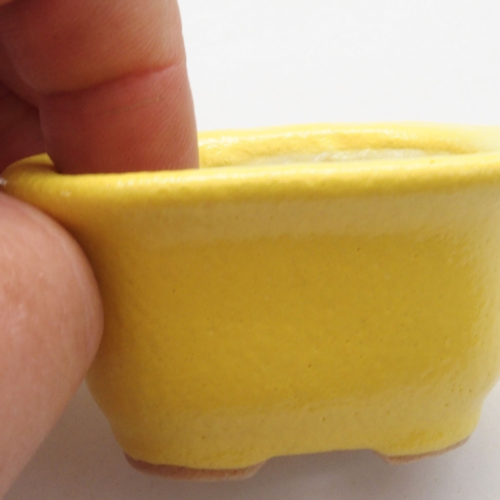 Ceramic bonsai bowl 5,5 x 4,5 x 3 cm, yellow