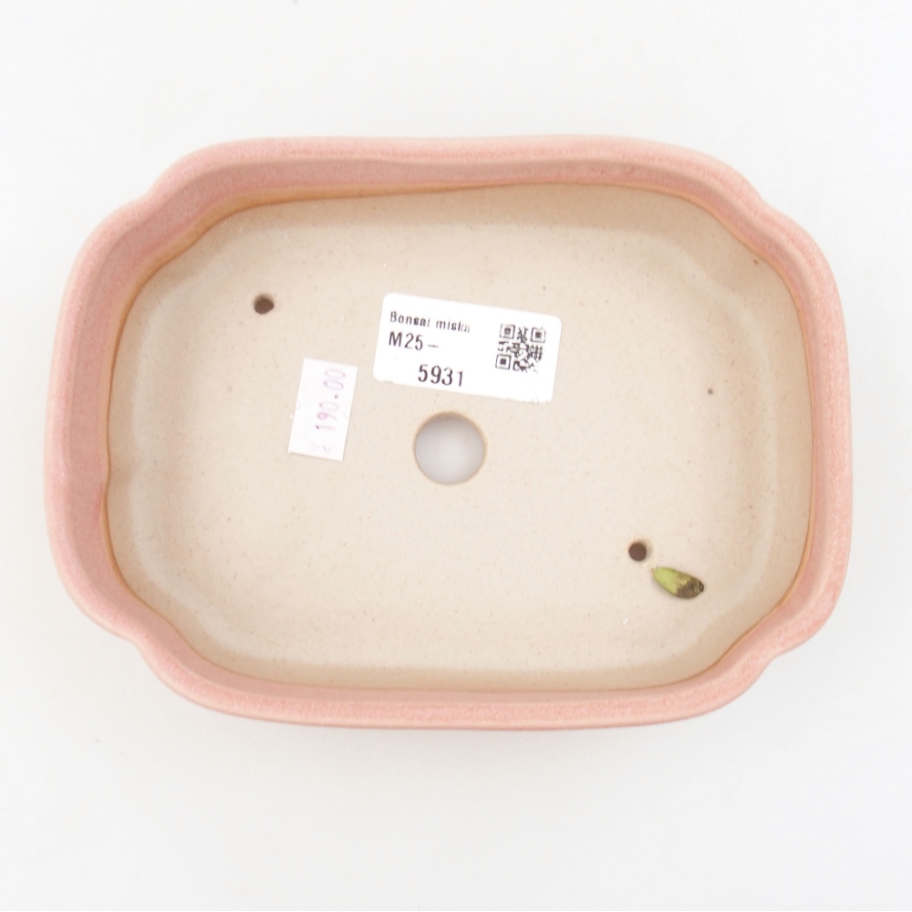 Ceramic bonsai bowl 16 x 12 x 4,5 cm, color pink