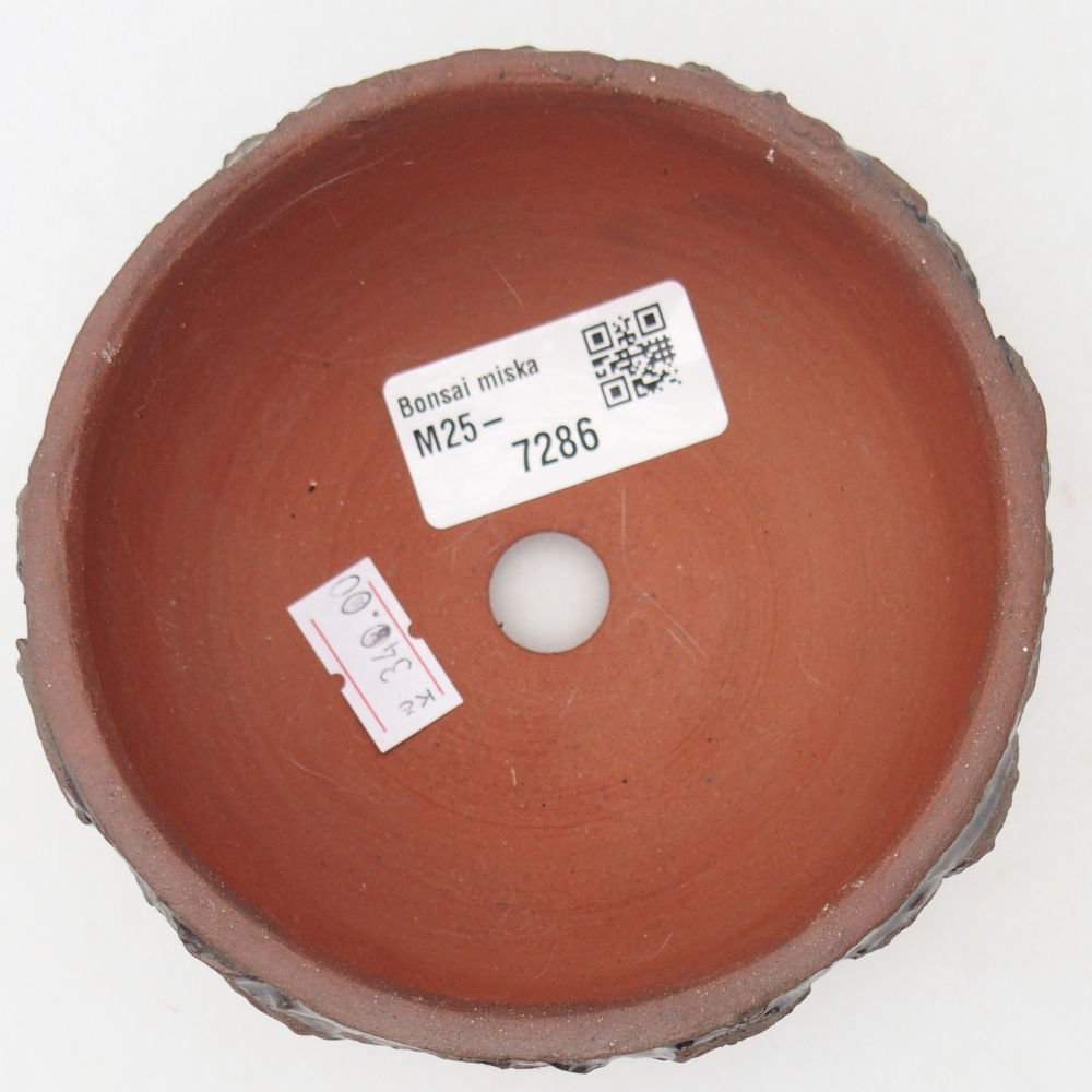 Ceramic bonsai bowl 10,5 x 10,5 x 5 cm, brown