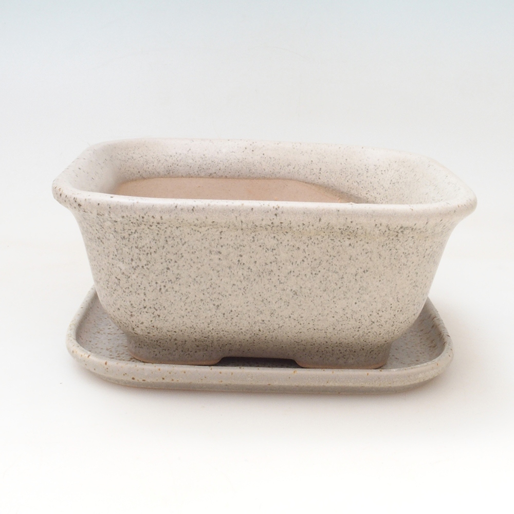 Bonsai bowl + saucer H01 - 12x9x5 cm