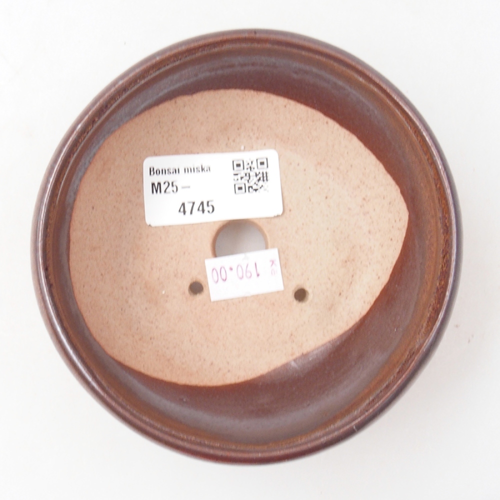 Ceramic bonsai bowl 11 x 11 x 5 cm, color brown