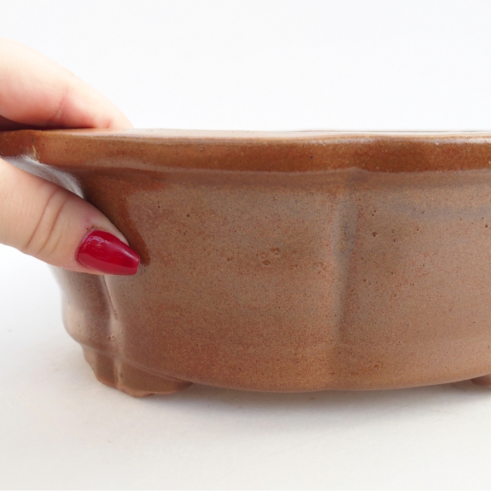 Ceramic bonsai bowl 27 x 27 x 8 cm, brown