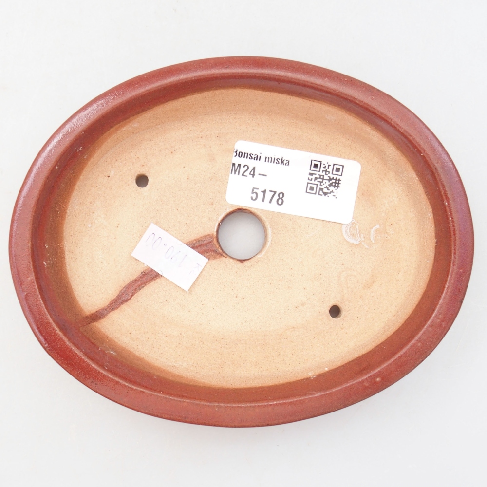 Ceramic bonsai bowl  13 x 11 x 3 cm, color burgundy