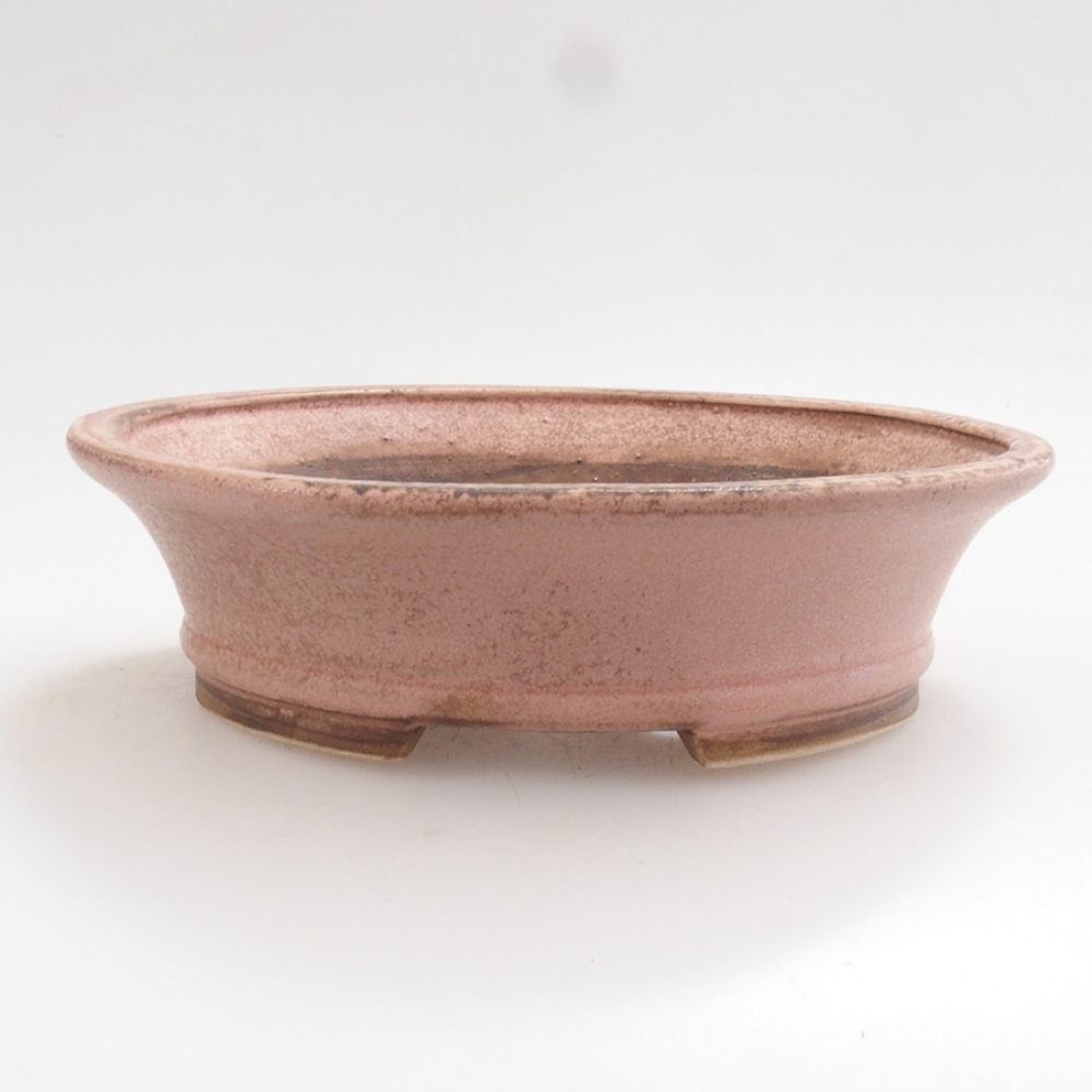 Ceramic bonsai bowl 13,,5 x 12 x 3,5 cm, color pink