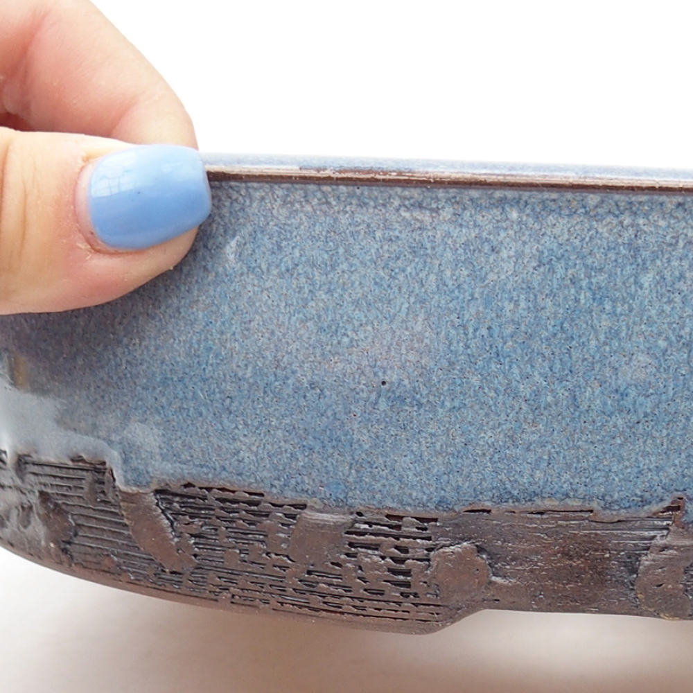 Ceramic bonsai bowl 20 x 20 x 5 cm, color blue