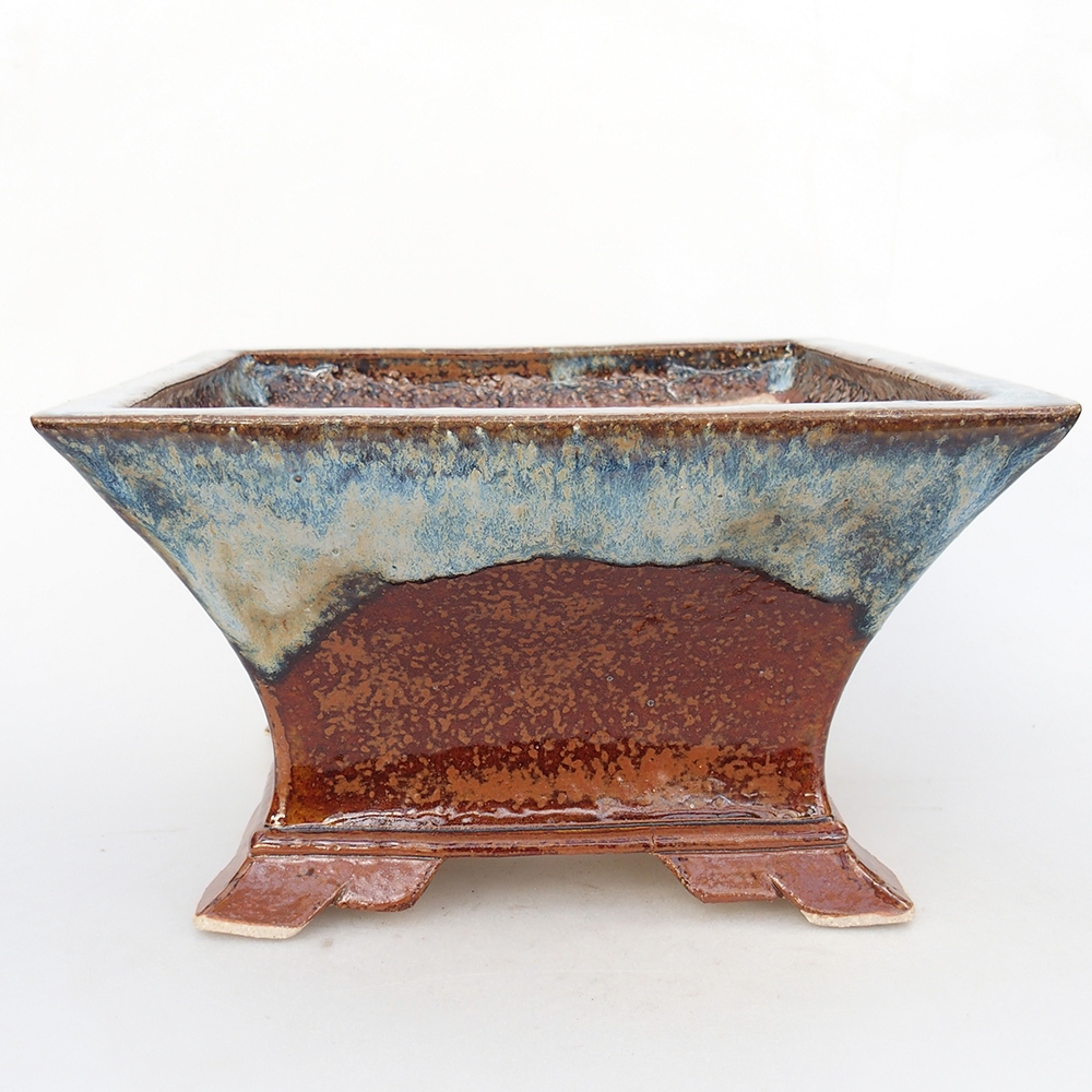 Ceramic bonsai bowl 24 x 24 x 14 cm, brown