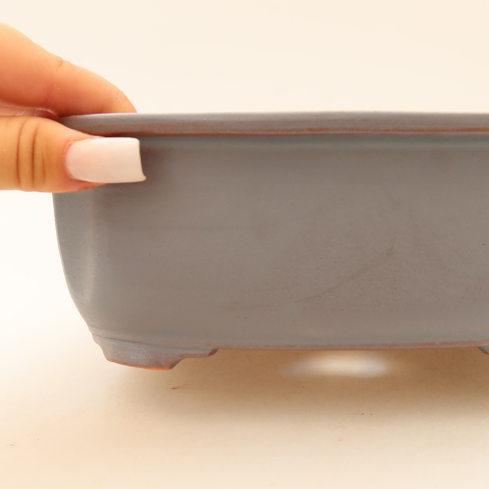 Ceramic bonsai pot, 22.5 x 17.5 x 7.5 cm, metallic color