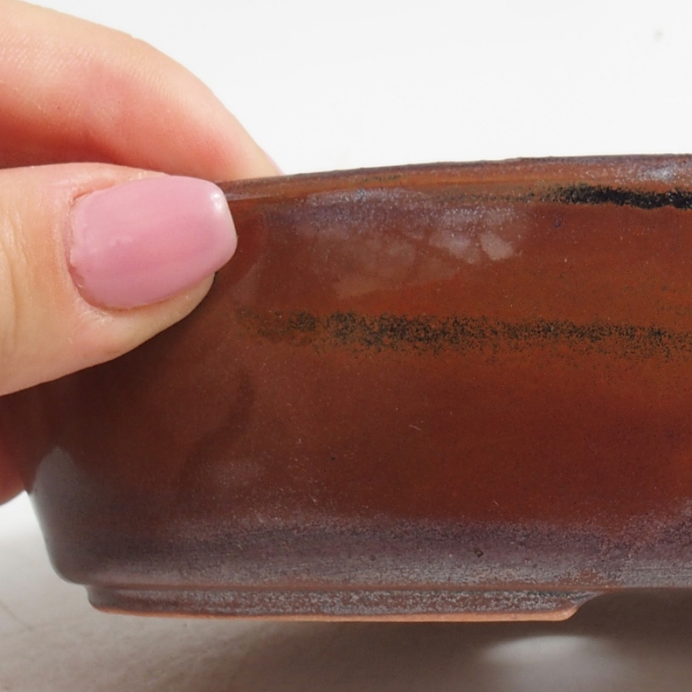 Ceramic bonsai bowl 15 x 9,5 x 4 cm, color red