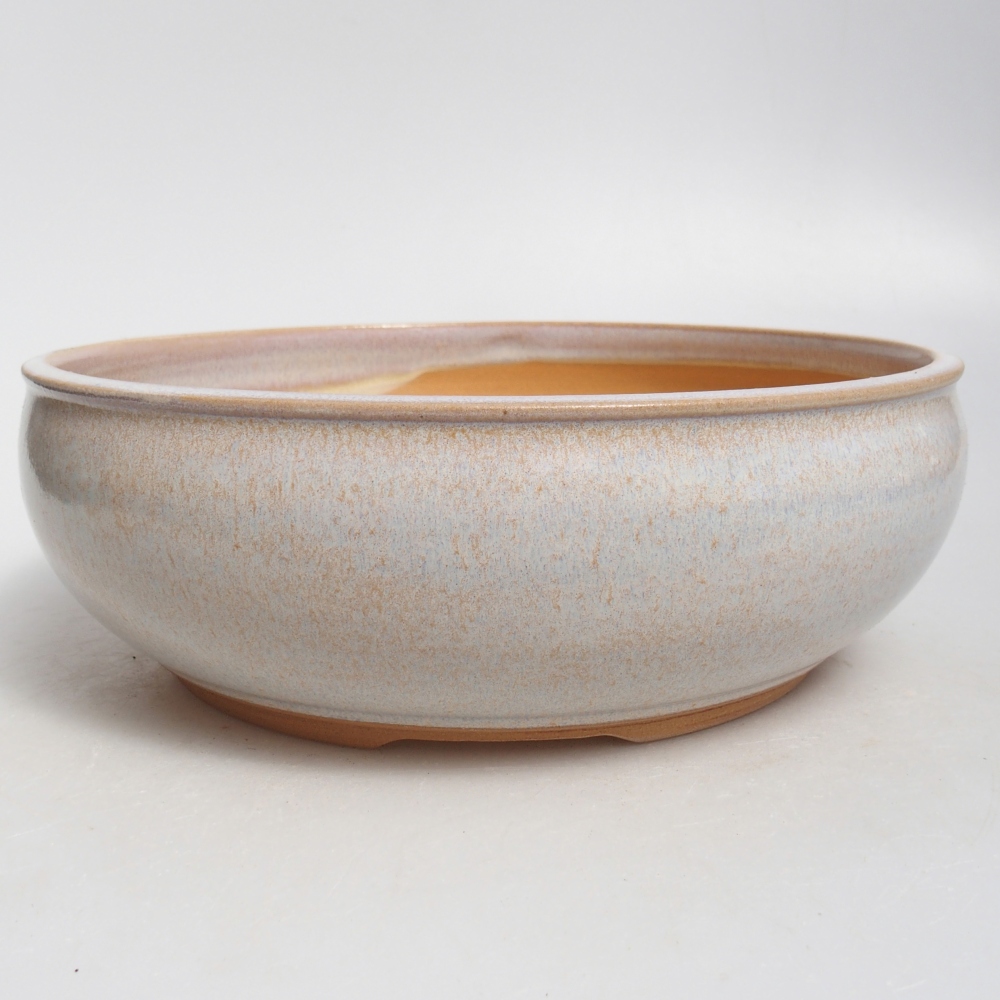 Ceramic bonsai bowl 22,5 x 22,5 x 7,5 cm, colour beige
