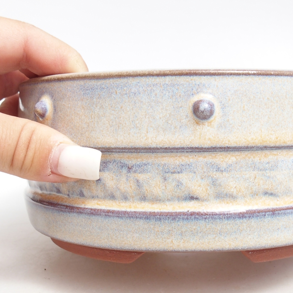 Ceramic bonsai bowl 16 x 16 x 7 cm, colour blue
