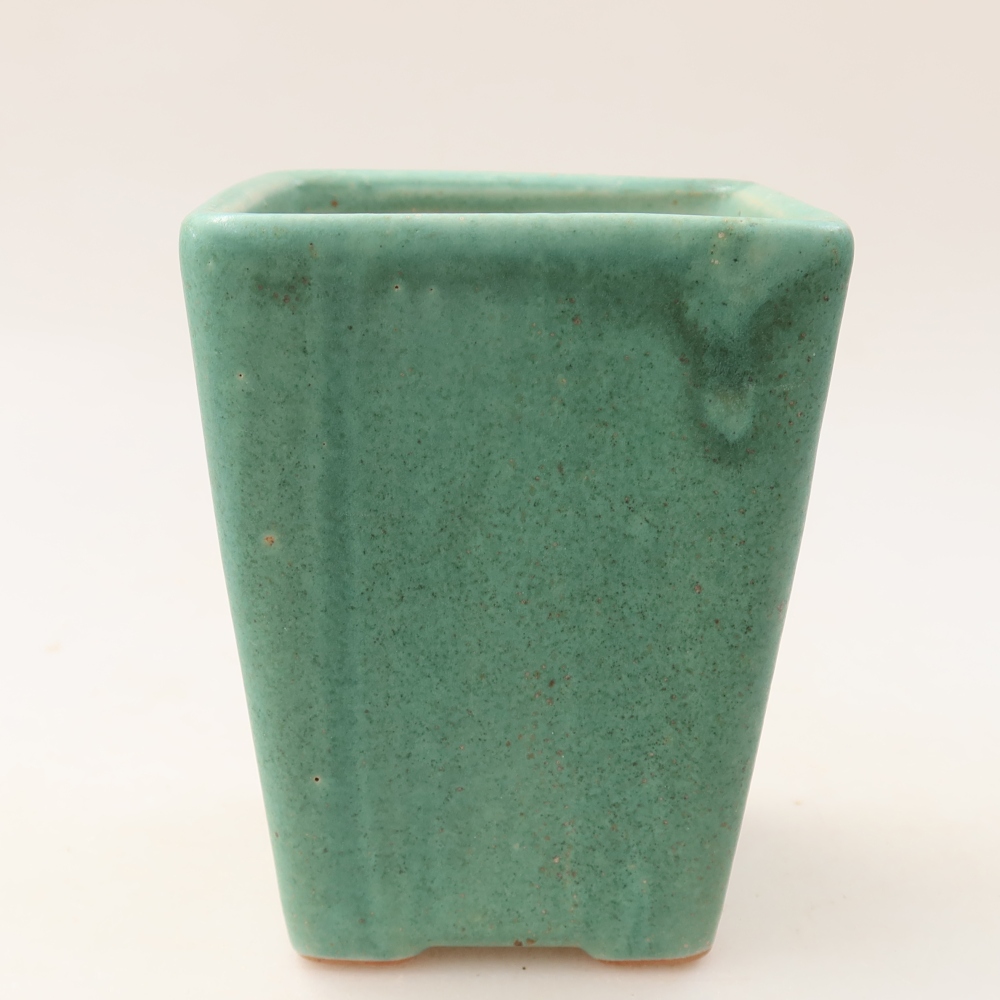 Ceramic bonsai bowl 8,5 x 8,5 x 11 cm, green