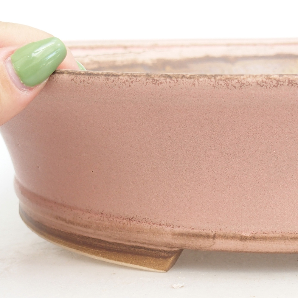 Ceramic bonsai bowl 32,5 x 28 x 7,5 cm, pink