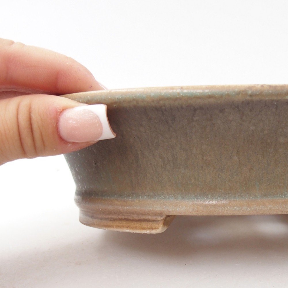 Ceramic bonsai bowl 17,5 x 16 x 4,5 cm, colour watered