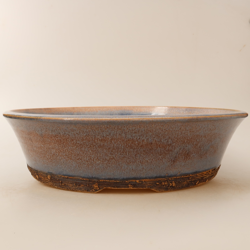 Ceramic bonsai pot, 31 x 31 x 8 cm, blue