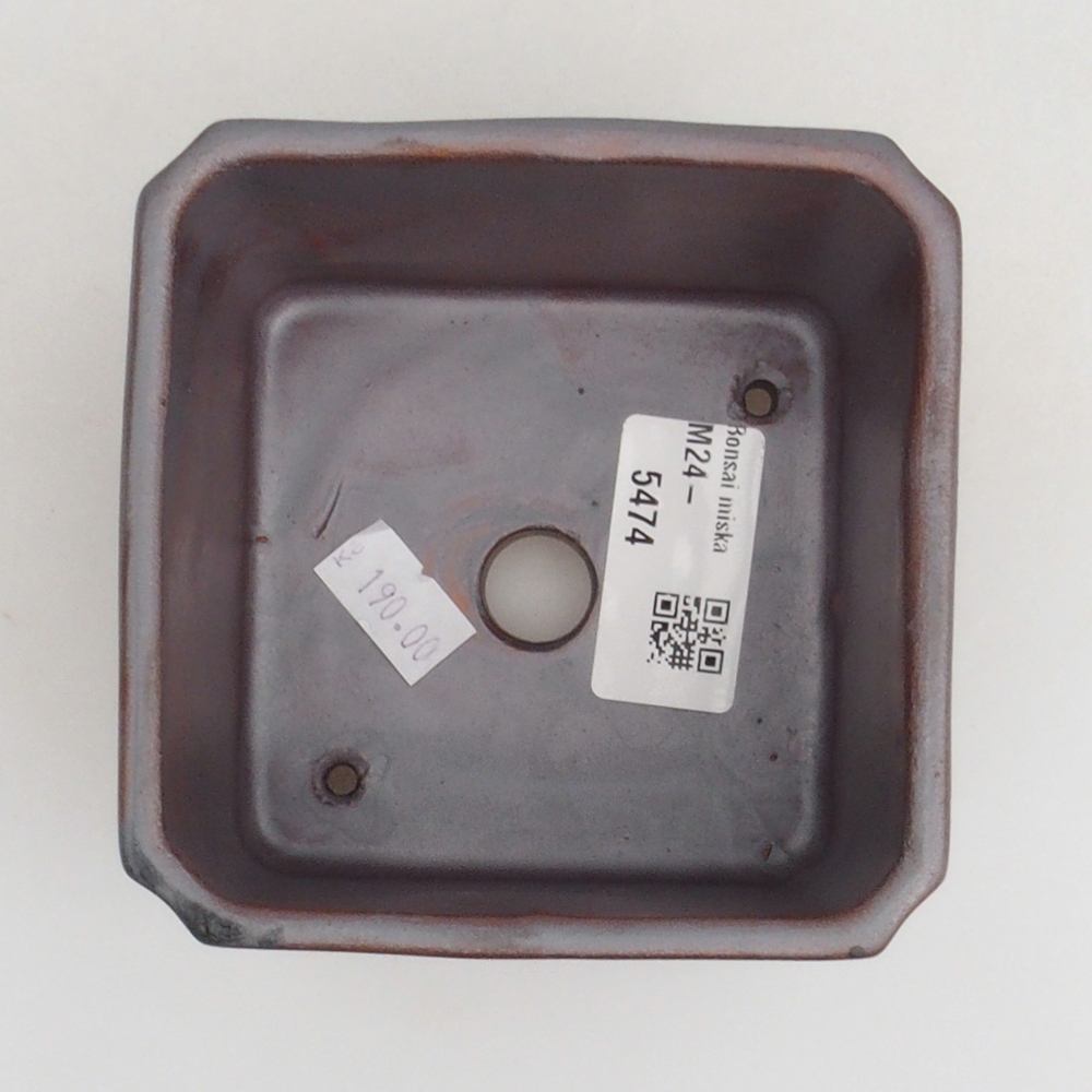 Ceramic bonsai bowl 9,5 x 9,5 x 7 cm, color metallic