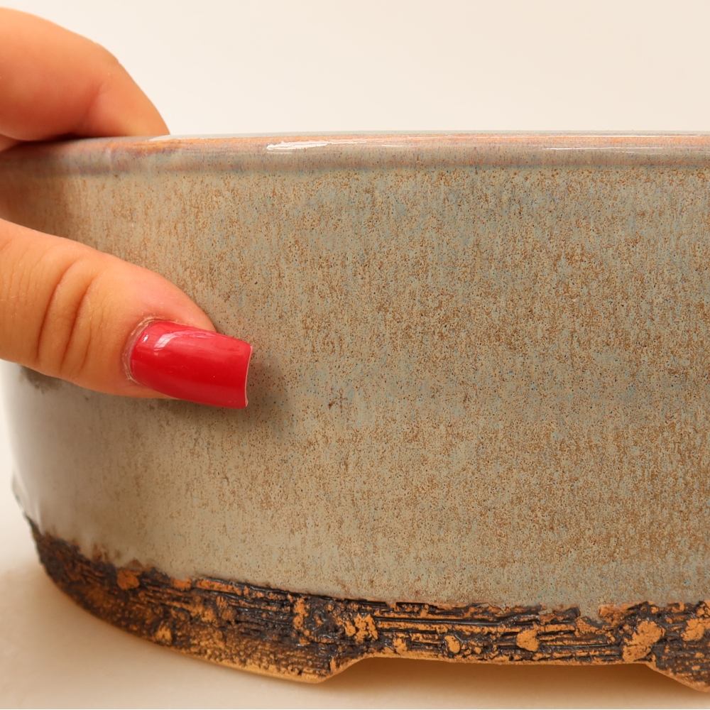 Ceramic bonsai pot, 24 x 24 x 9 cm, gray