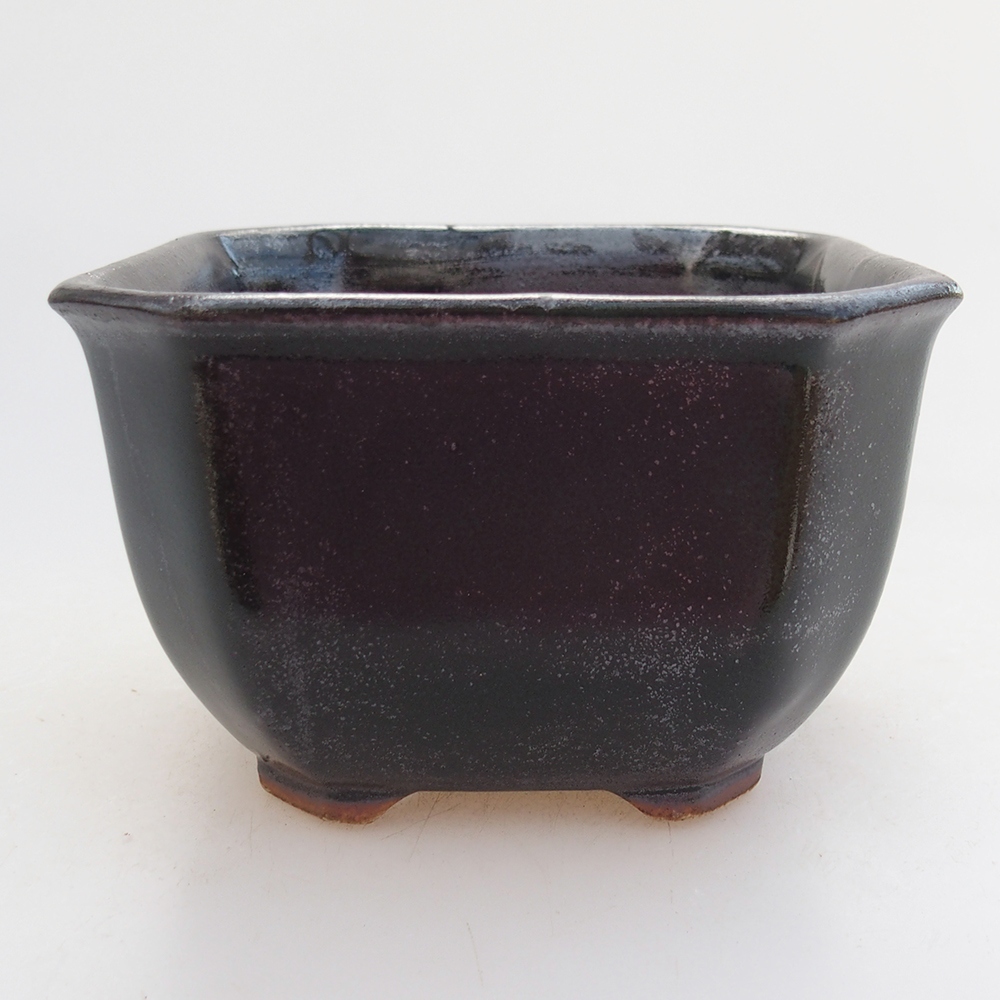 Ceramic bonsai bowl 10 x 10 x 6 cm, green