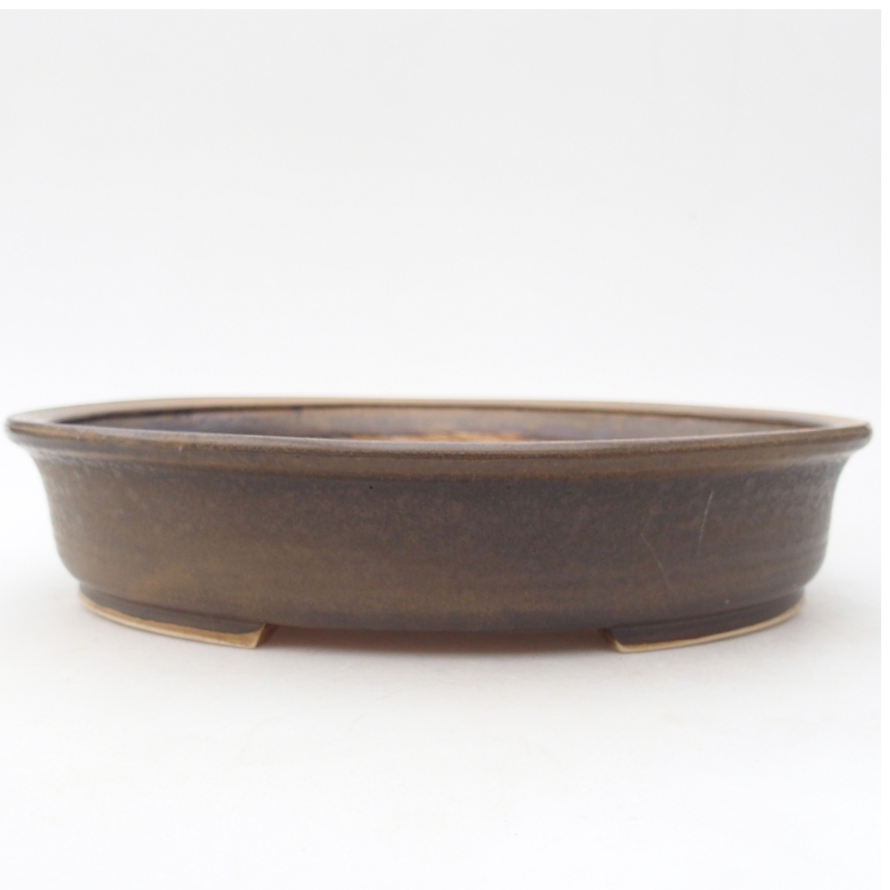 Ceramic bonsai bowl 24 x 21 x 5 cm, brown