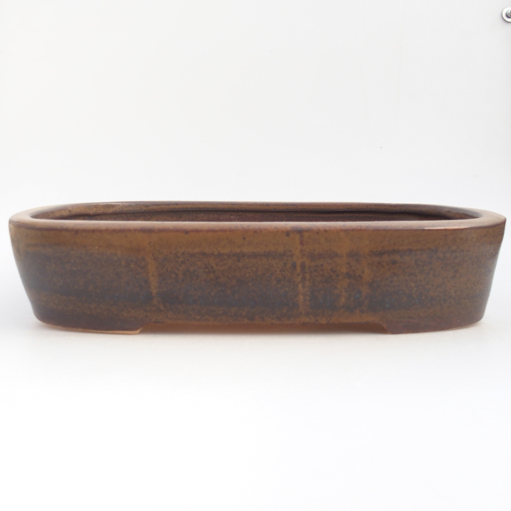 Ceramic bonsai bowl 31,5 x 24 x 6 cm, brown