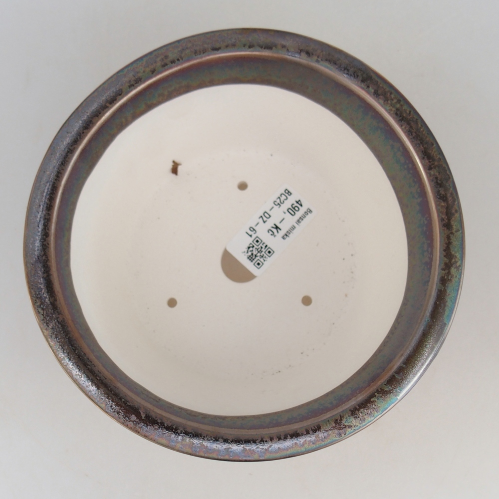 Ceramic bonsai bowl 16 x 16 x 8,5 cm, gold colour