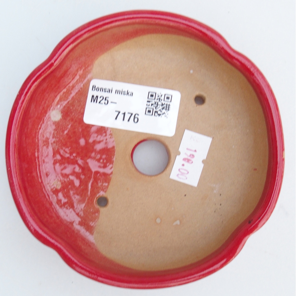 Ceramic bonsai bowl 11 x 11 x 3 cm, colour red