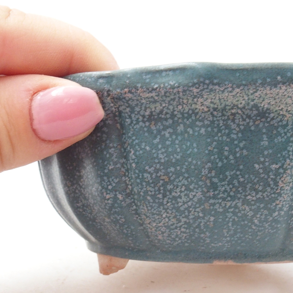 Ceramic bonsai bowl 11 x 11 x 5 cm, color blue