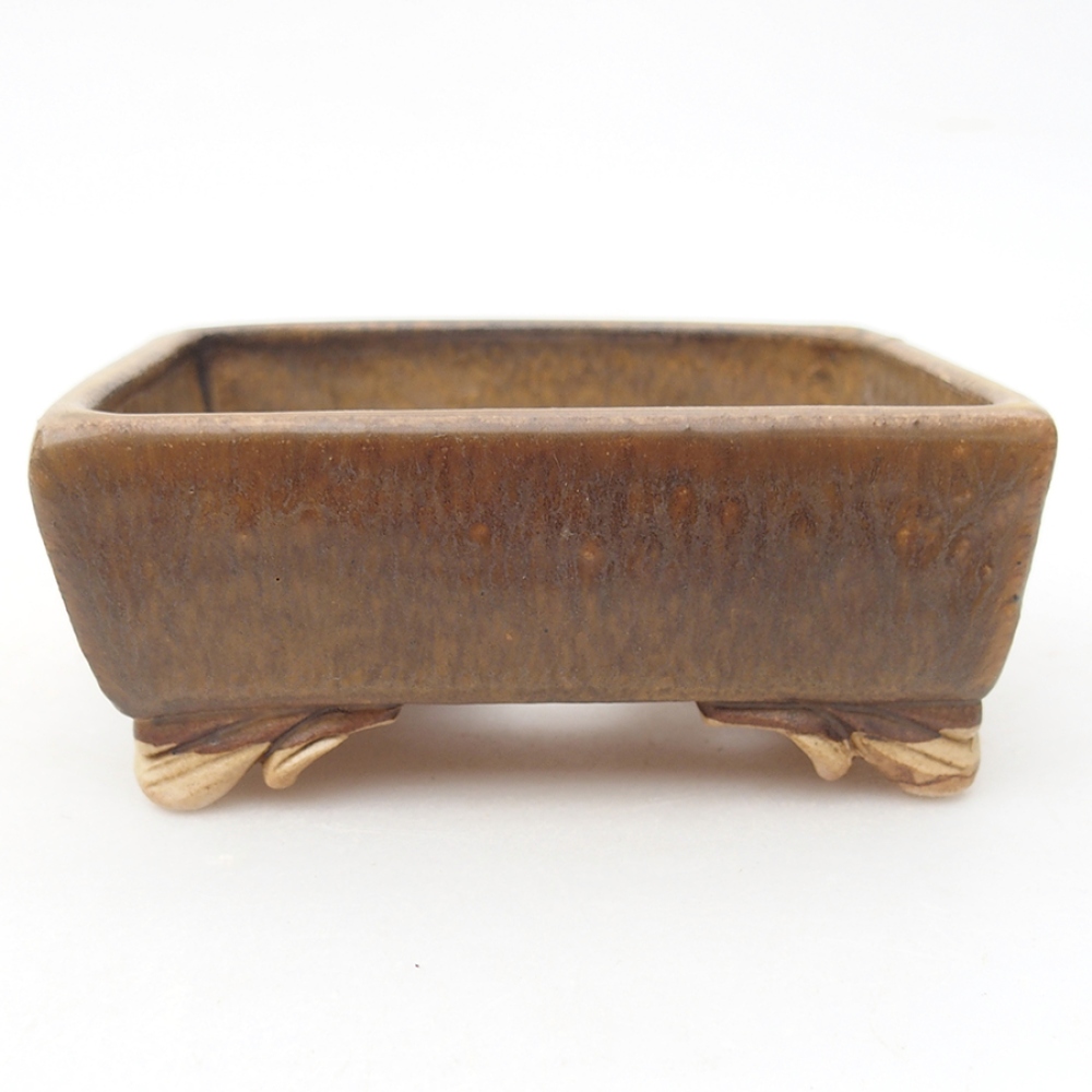 Ceramic bonsai bowl 10 x 8,5 x 4 cm, color brown