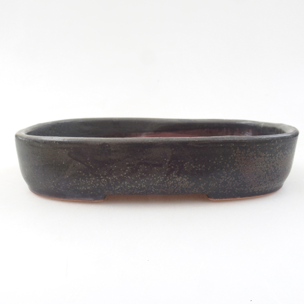 Ceramic bonsai bowl 16 x 11 x 3,5 cm, color gray