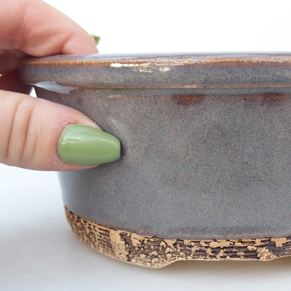 Ceramic bonsai bowl 15,5 x 15,5 x 6 cm, grey