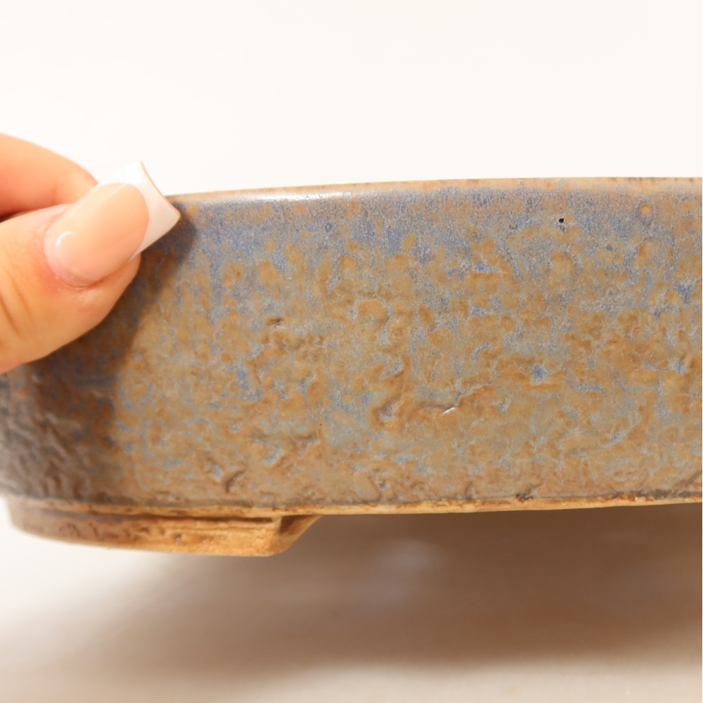 Ceramic bonsai bowl 26,5 x 24 x 5,5 cm, colour blue