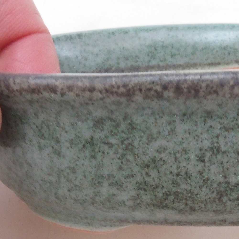 Bonsai bowl H04 - 10.5 x 7.5 x 3 cm. - green