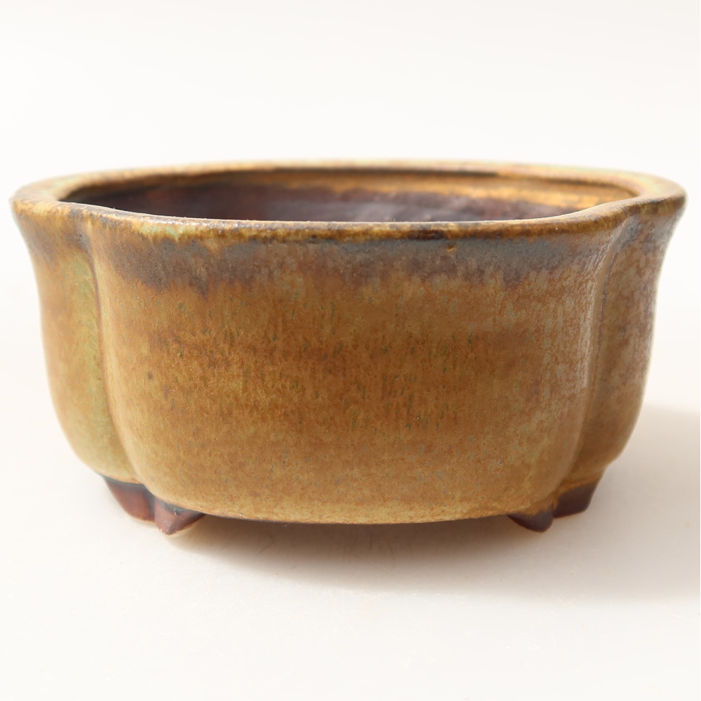 Ceramic bonsai pot, 8 x 7.5 x 3.5 cm, green