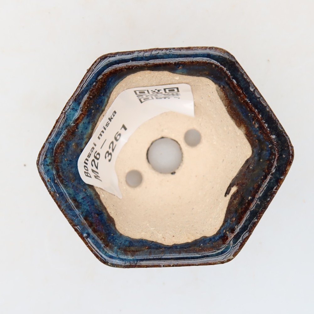Ceramic bonsai pot, 5.5 x 5 x 3 cm, blue