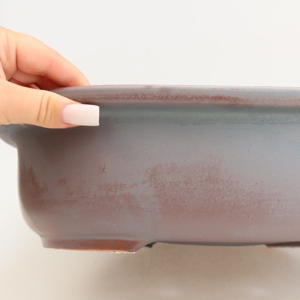 Ceramic bonsai pot, 36 x 30 x 9 cm, metallic color