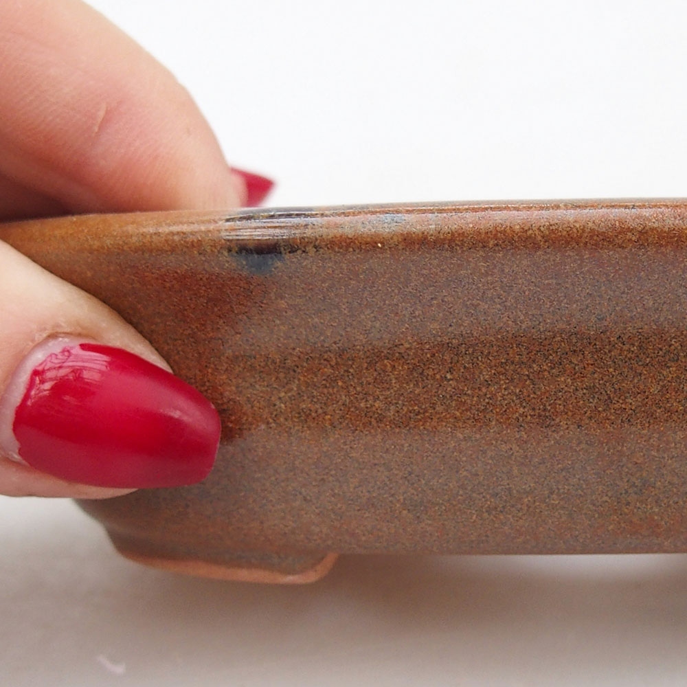 Ceramic bonsai bowl 12 x 10 x 3 cm, brown