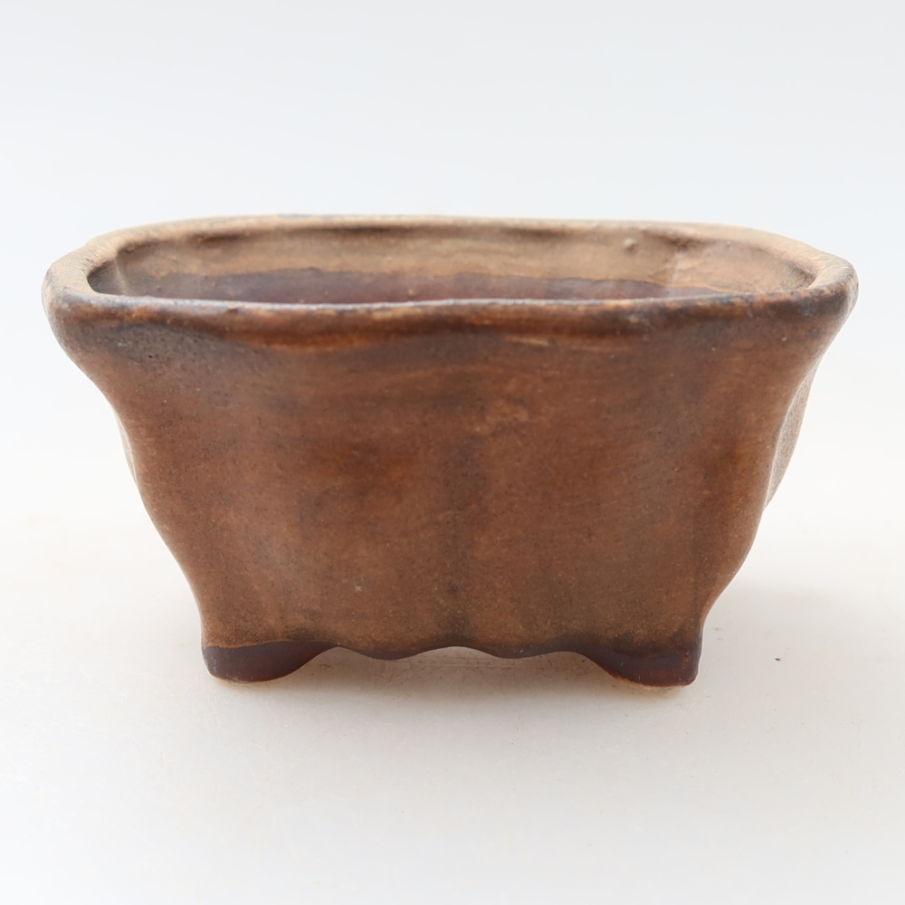 Ceramic bonsai pot, 7 x 7 x 3.5 cm, pink